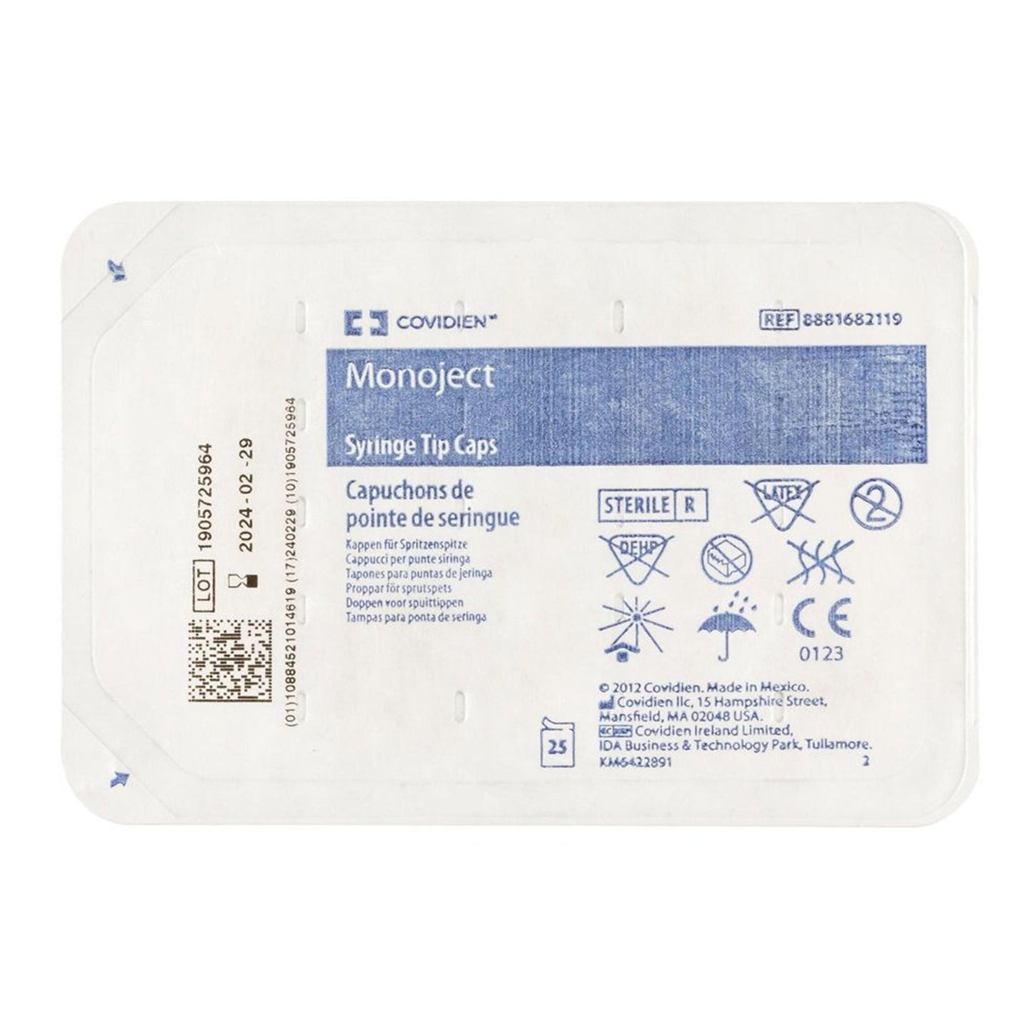 CAP, MONOJECT SYRINGE TIP (25/TR 40TR/CT) KENDAL