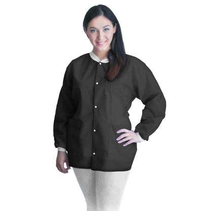 COAT, LAB FITME BLK LG (10/BG 5BG/CS)