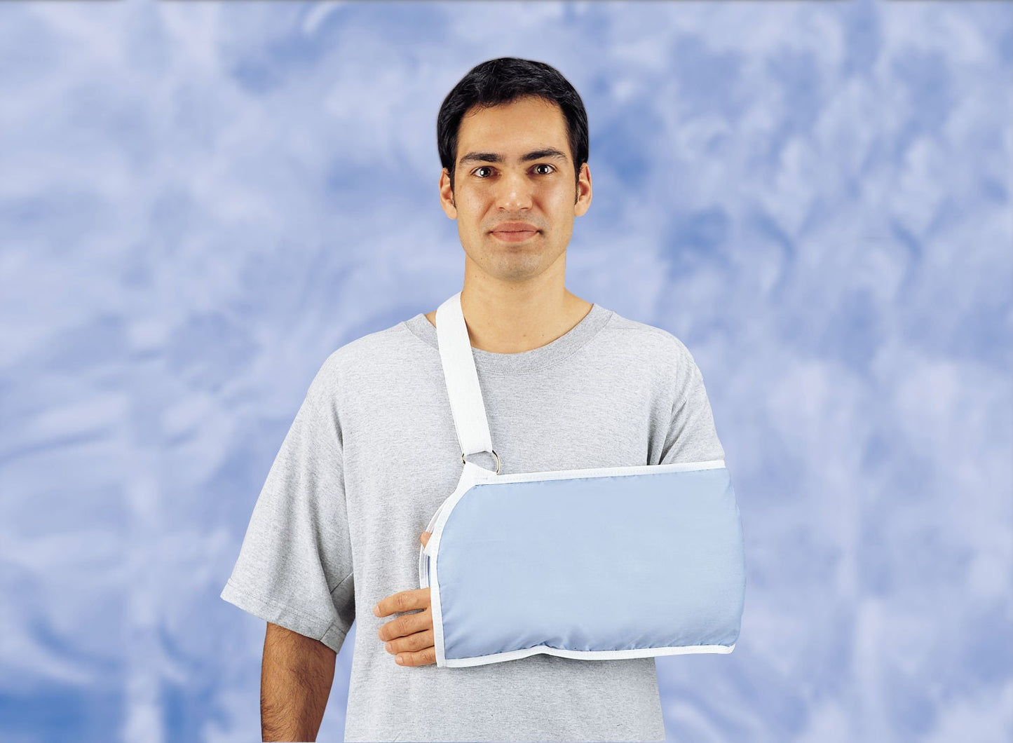 ARM SLING, W/DBL RING PAD BLU LG
