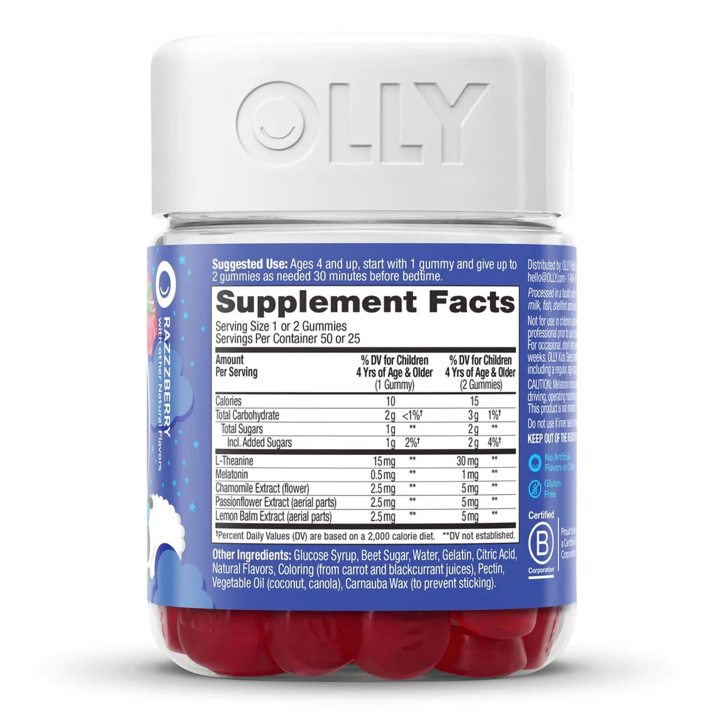 OLLY, GUMMY KIDS SLEEP RAZZBERRY (50/BT)