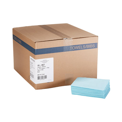 TOWEL, PRO 2PLY/POLY BLU 13X18(500/CS)