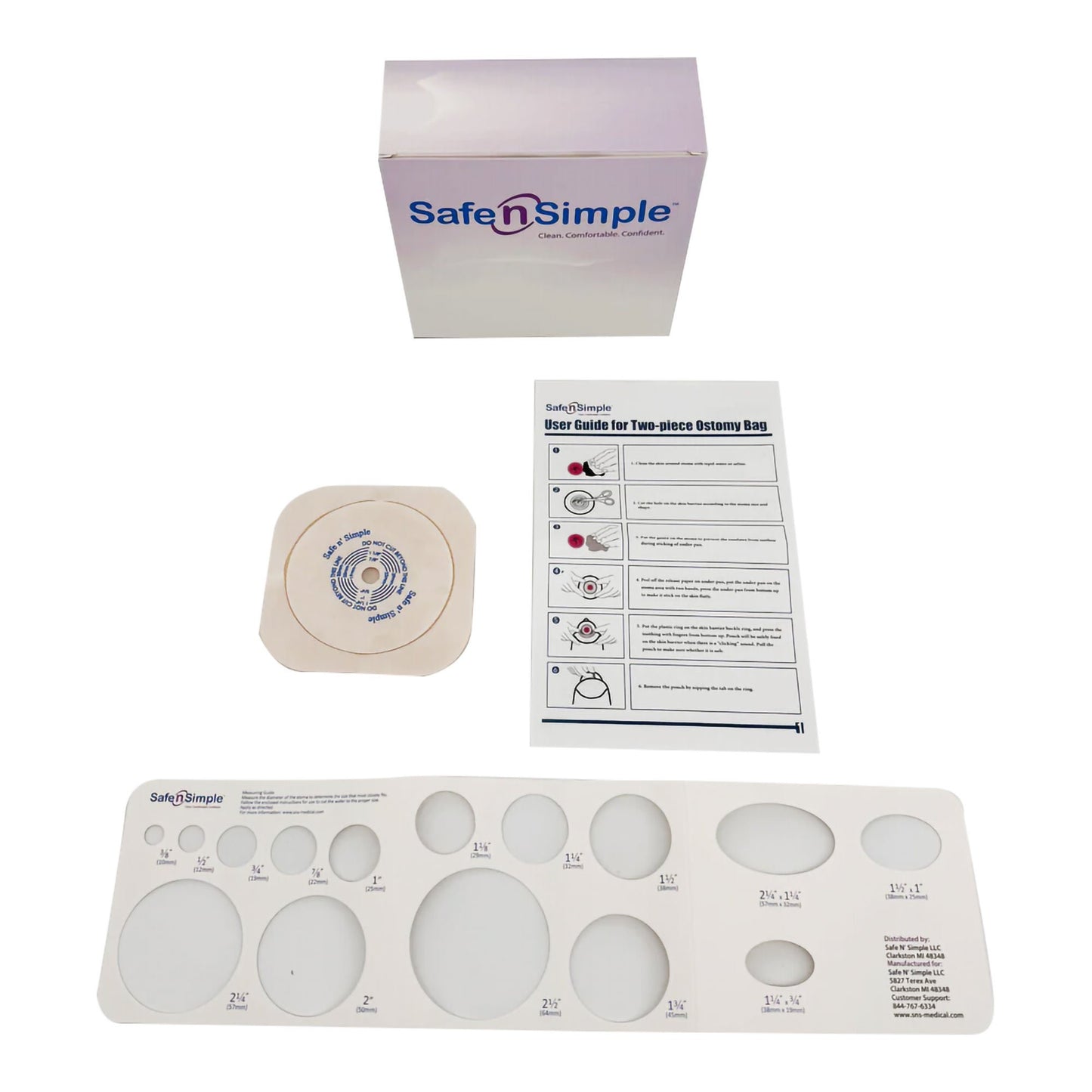 WAFER, OSTOMY 2PC STD TAPE COLLAR BGE 45MM 1 3/4" (10/BX)