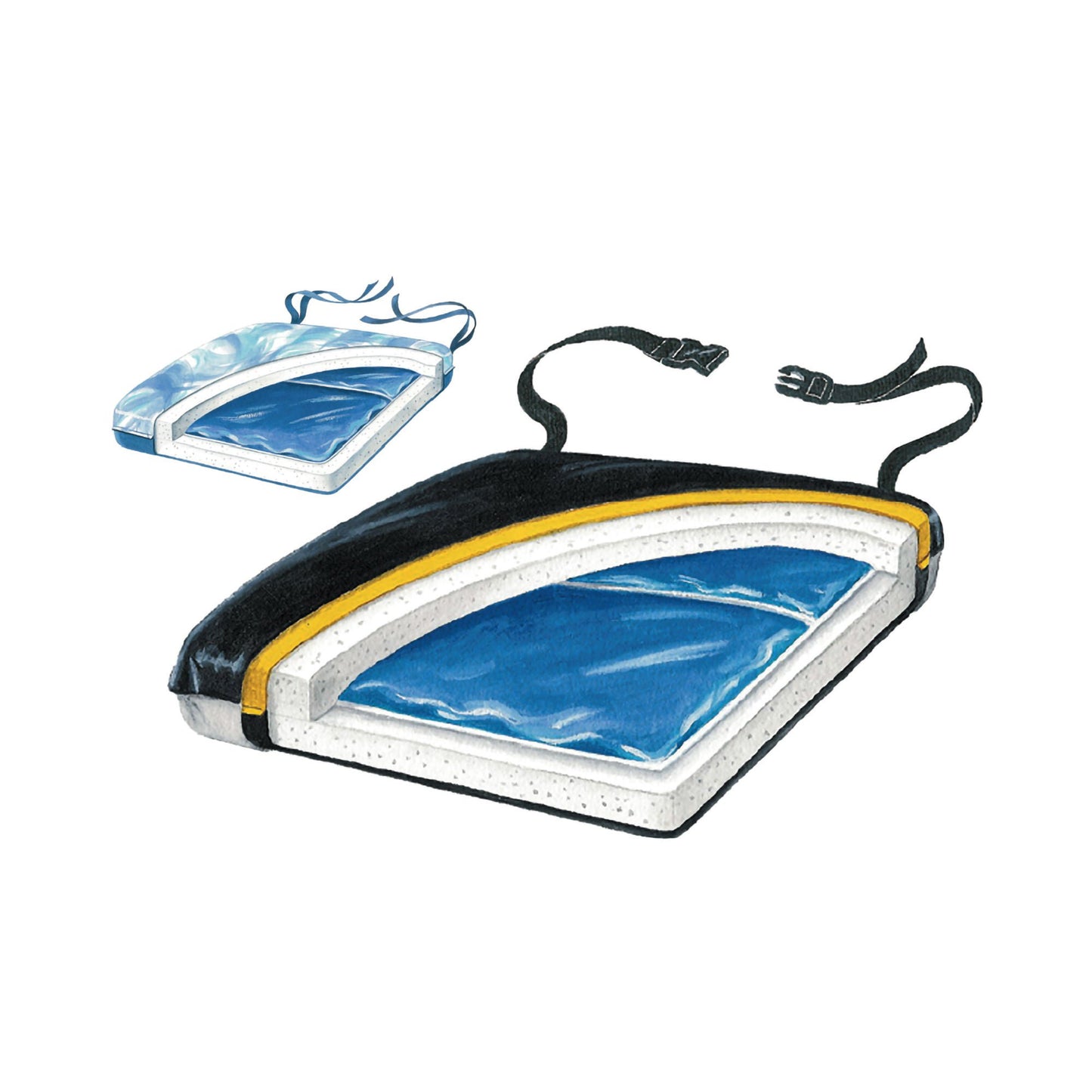 CUSHION, THIN LINE GEL W/POLY CVR 16"X16"X1.5"
