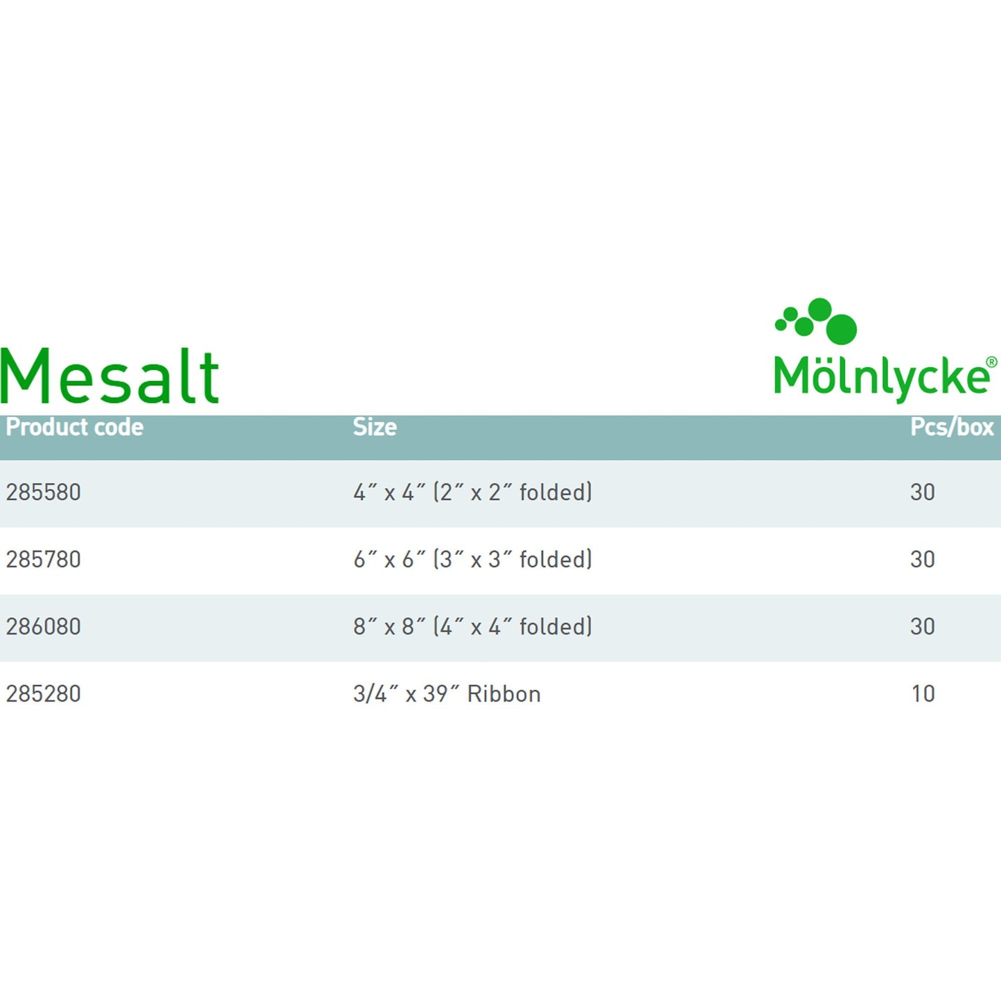 DRESSING, MESALT NACL STR 6X6 (30/BX 8BX/CS)