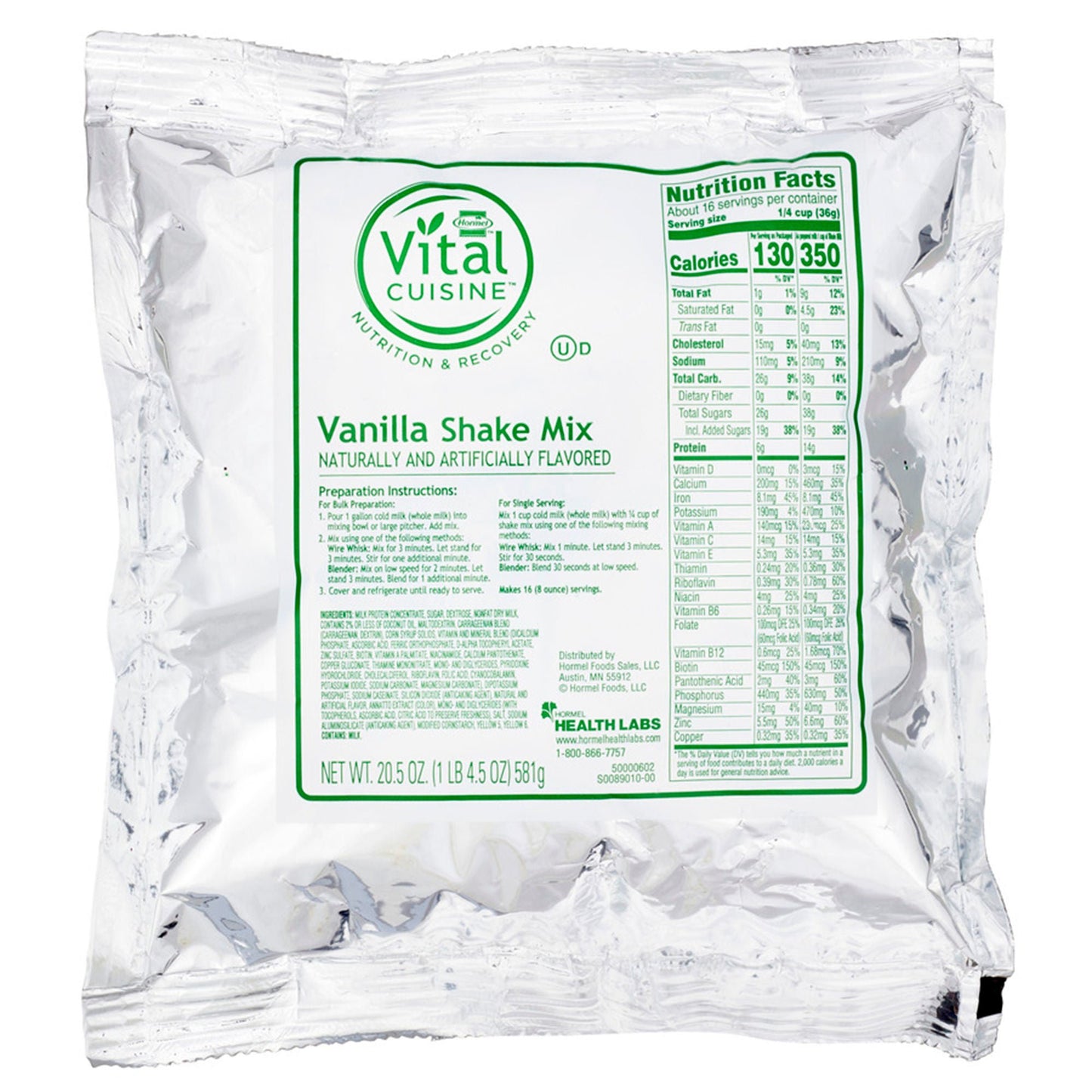 HORMEL SOLUTIONS, SUPER MILKSHAKE MIX VANILLA 20.5OZ (6/CS)