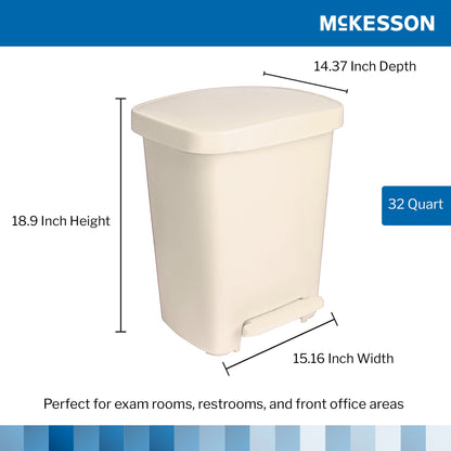 WASTECAN, STEP-ON RECTGL PLAS BGE 32QT