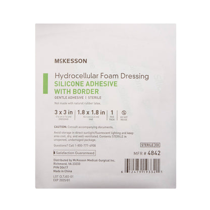 FOAM, ADH SIL W/BORDER 3"X3" (10/BX 20BX/CS)