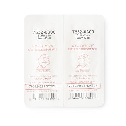 EARSTUD, BALL 3MM STAINLESS STEEL