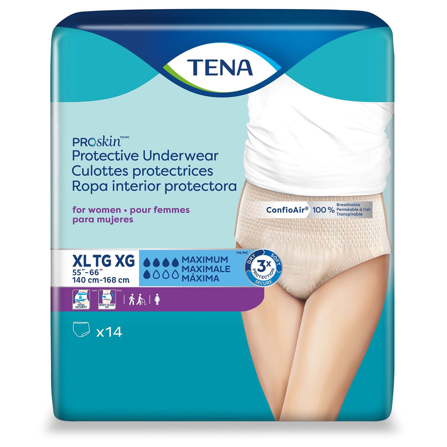 UNDERWEAR, INCONT INTIMATES PROSKIN WMNS XLG (14/BG 4BG/CS)