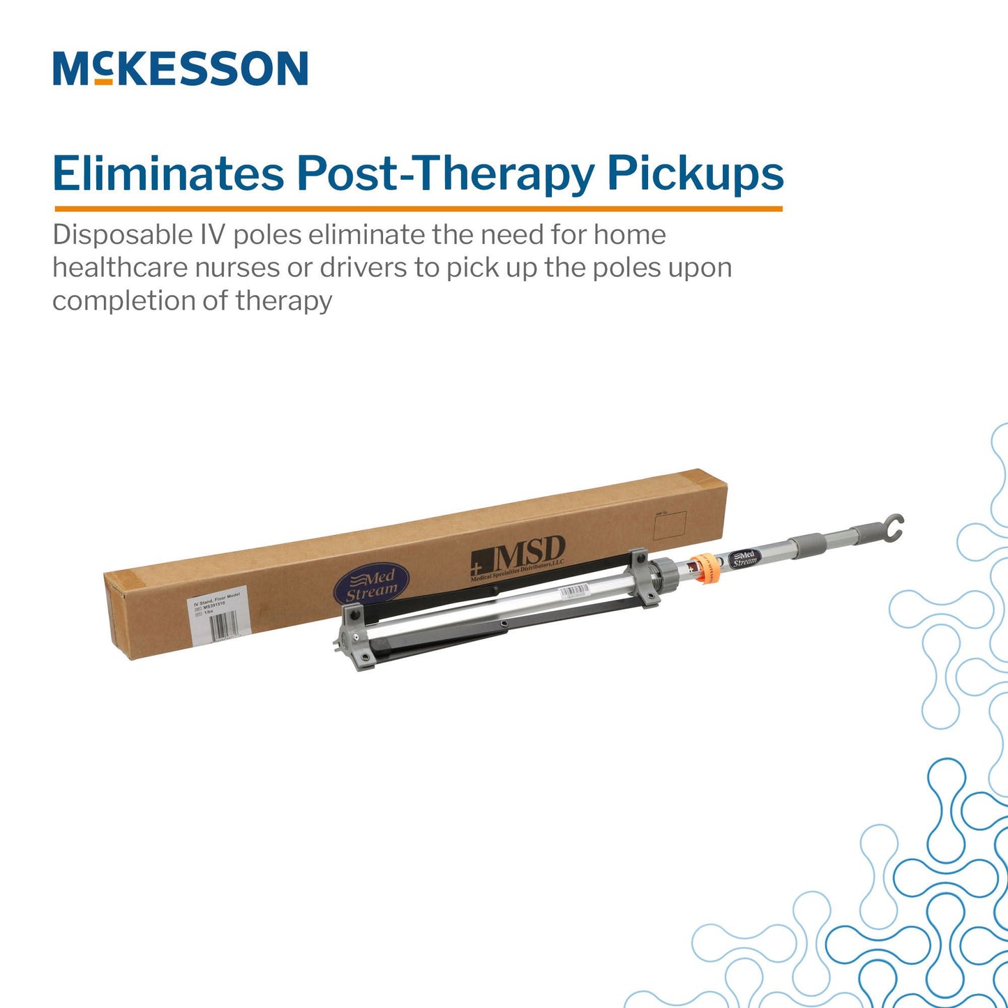 IV POLE, FLOOR DISP 3LEG 72" (12/CS)