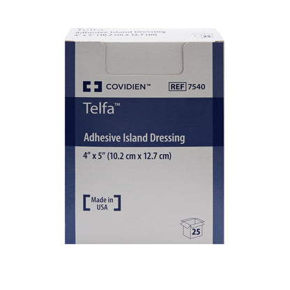 DRESSING, TELFA ISLAND 4"X5" (25/CT) KENDAL