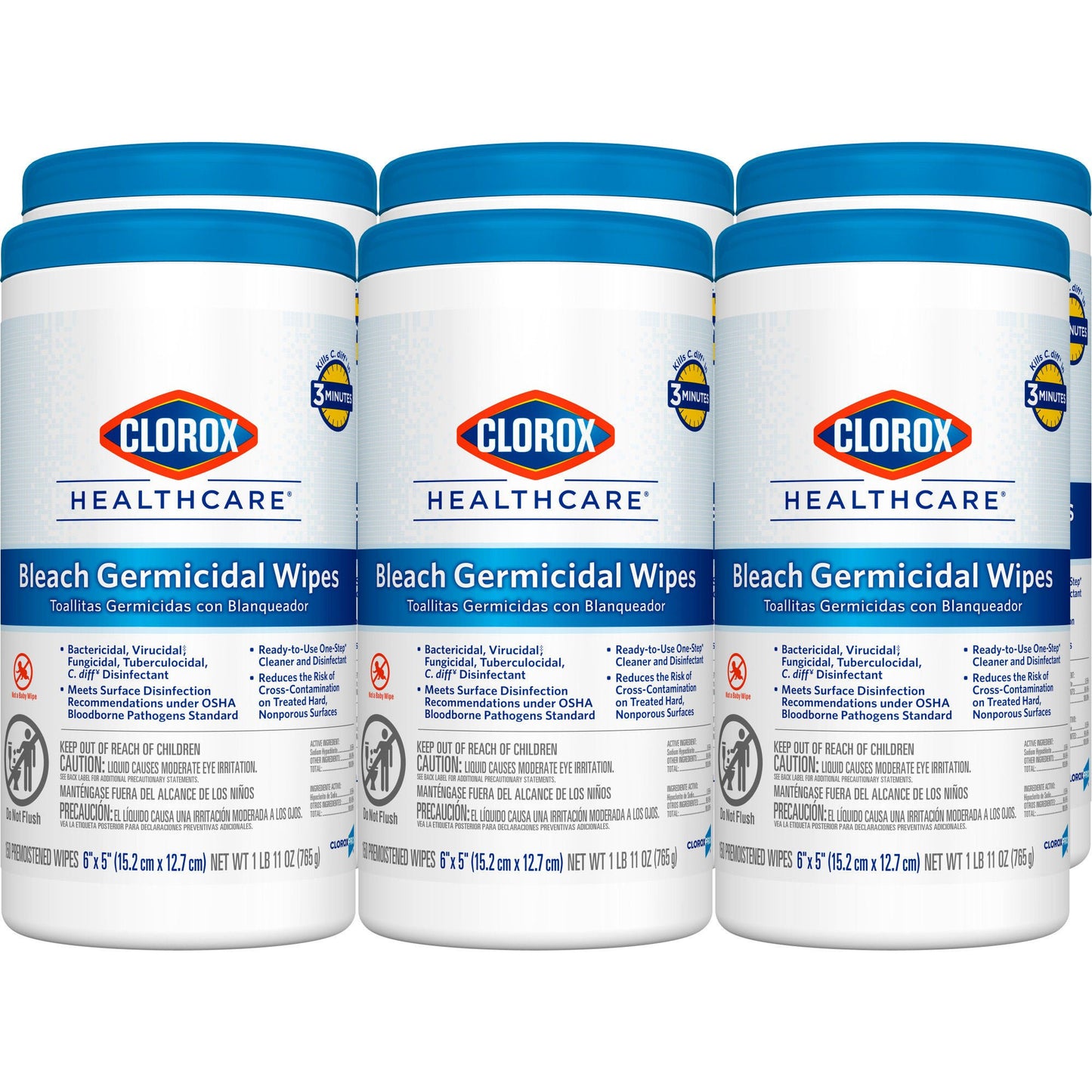 WIPE, CLOROX GERMICIDAL 5X6 (150/PK 6PK/CS) SALFLD