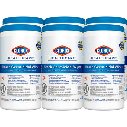 WIPE, CLOROX GERMICIDAL 5X6 (150/PK 6PK/CS) SALFLD