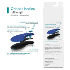 INSOLE, ORTHO FULL LNGTH G MEN10-10.5/WMN 12-12.5 (1PR/BX)