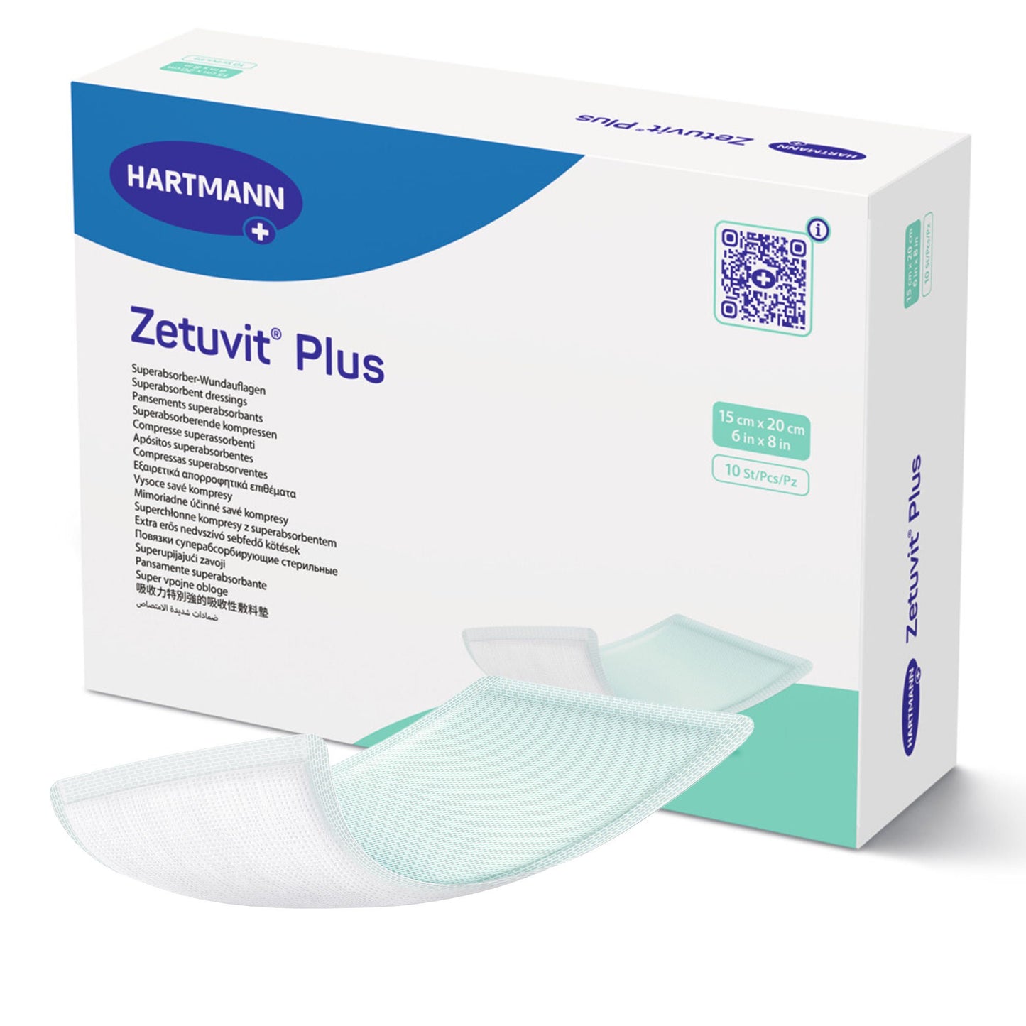 DRESSING, WOUND ZETUVIT PLUS W/SAP 6"X8" (10/BX)