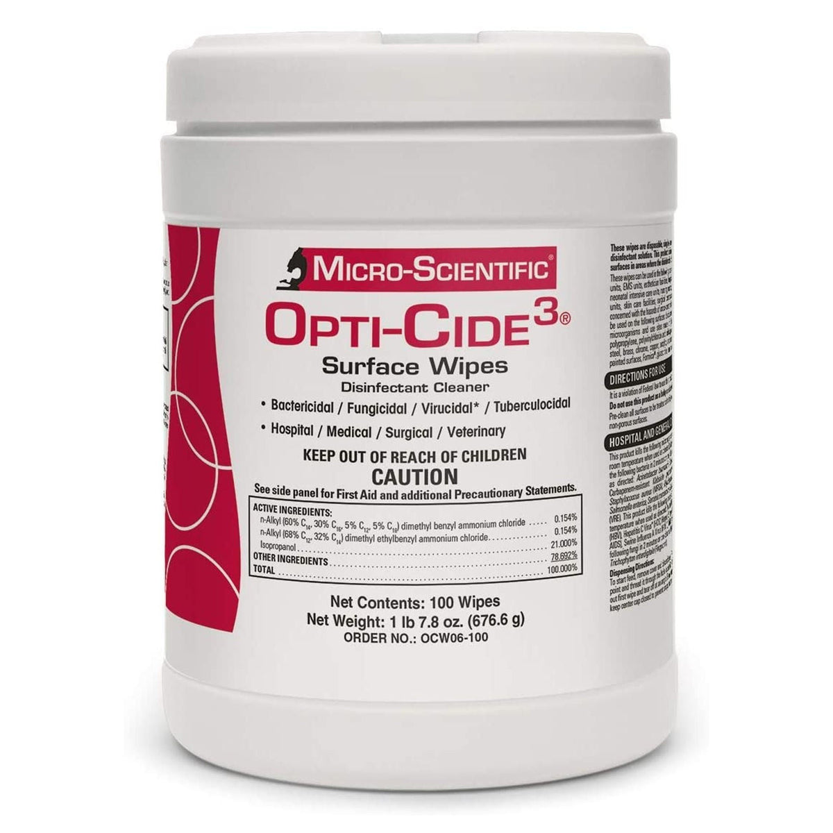 WIPE, DISINF OPTICIDE (100/CT 6CT/CS) MICSCI