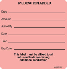 LABEL, MED ADDED DRG RED 2 7/16"X2 1/2" PROFTP