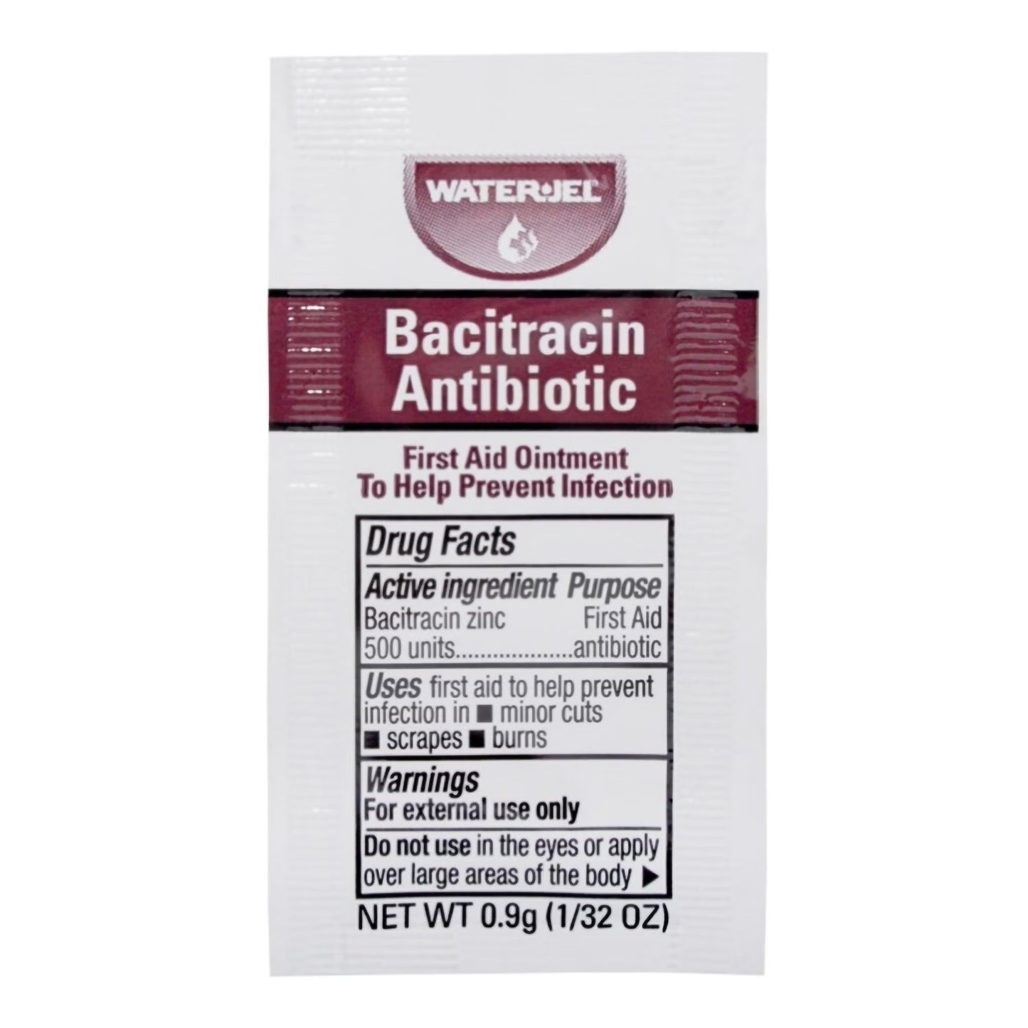 BACITRACIN+ZINC, OINT FOIL PK 500U/ 0.9GM (25/BX 72BX/CS)