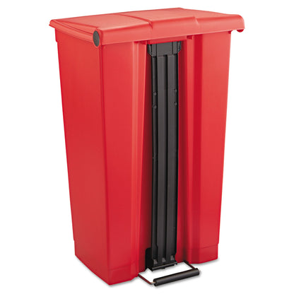 CAN, WASTE RUBBERMAID STEP-ON MOBILE RED 23GL