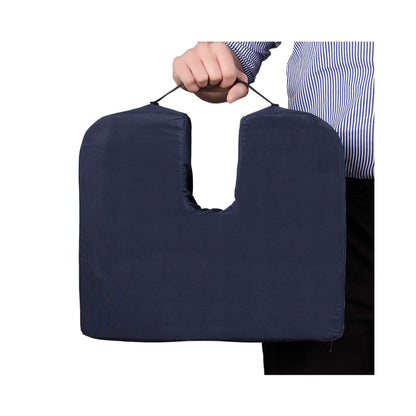 CUSHION, COCCYX SEAT SLOPING 15X14X1 1/2X3 NAVY