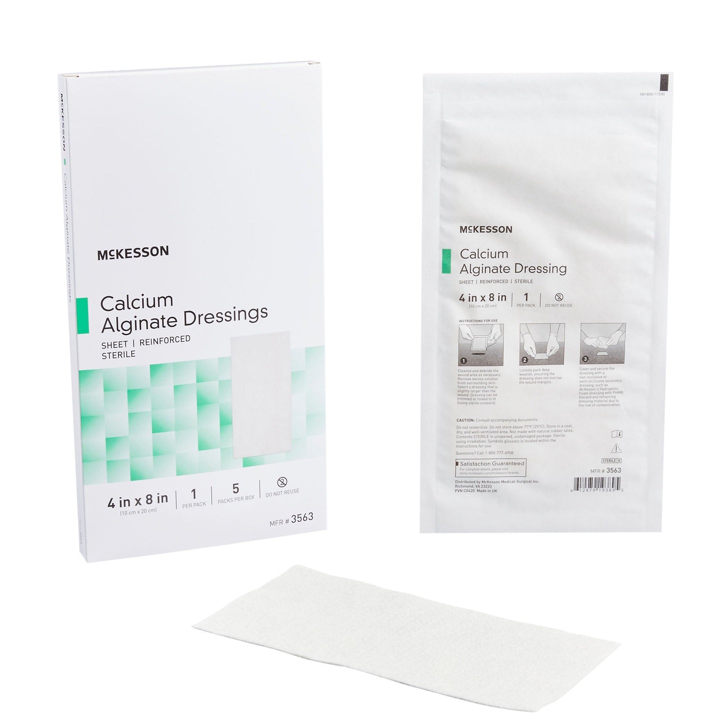 DRESSING, CALCIUM ALGINATE SHEET 4"X8" (5/BX 10BX/CS)