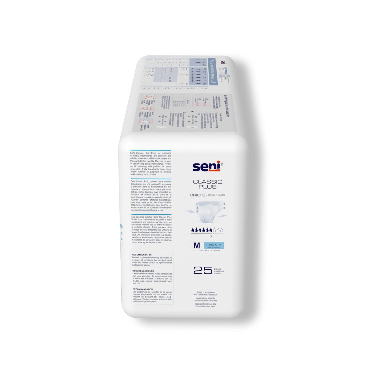 BRIEF, INCONT SENI CLASSIC PLUS MED 30"-43" (25/PK 4PK/CS)