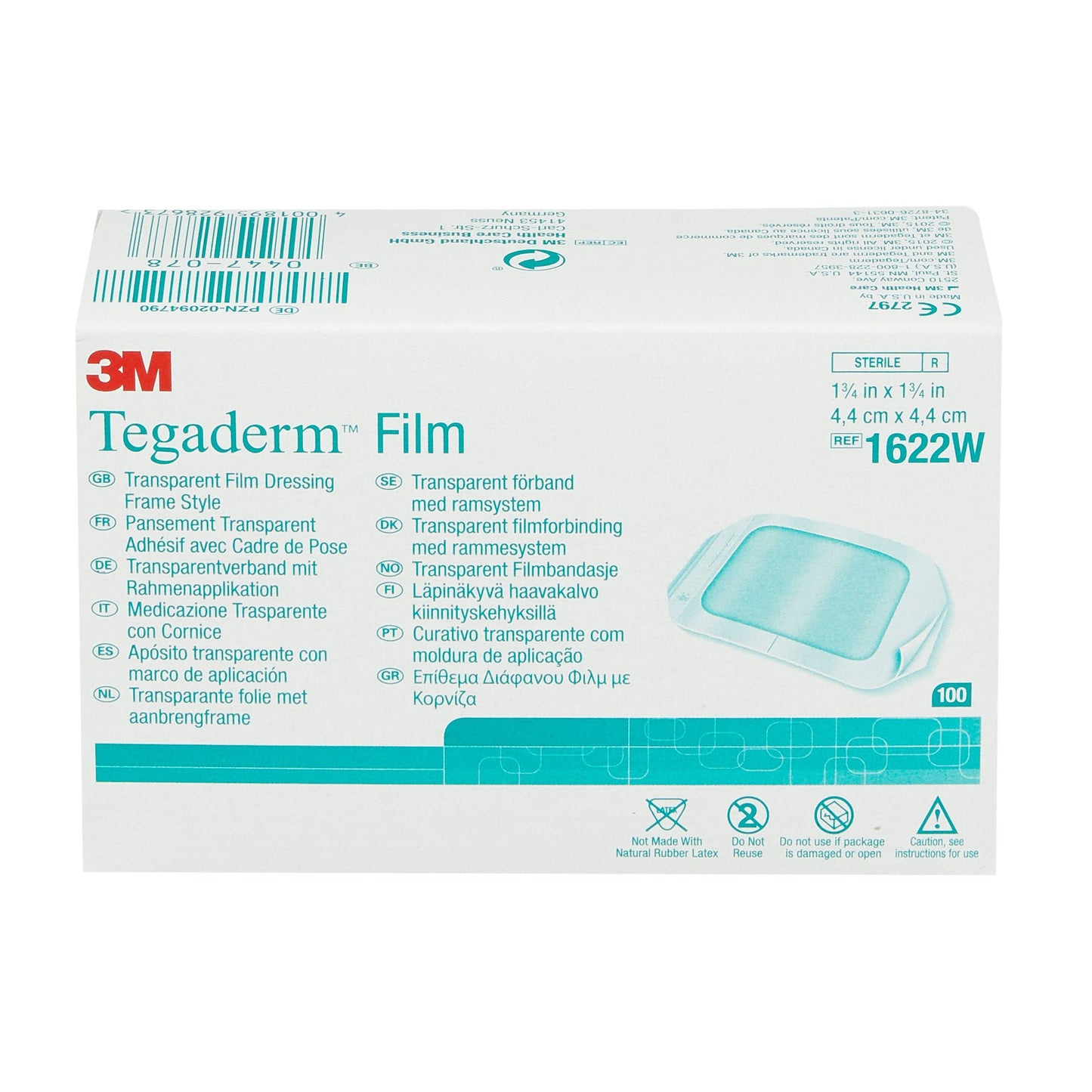 DRESSING, TRANSP TEG 1 3/4"X1 3/4" (100/BX) 3M