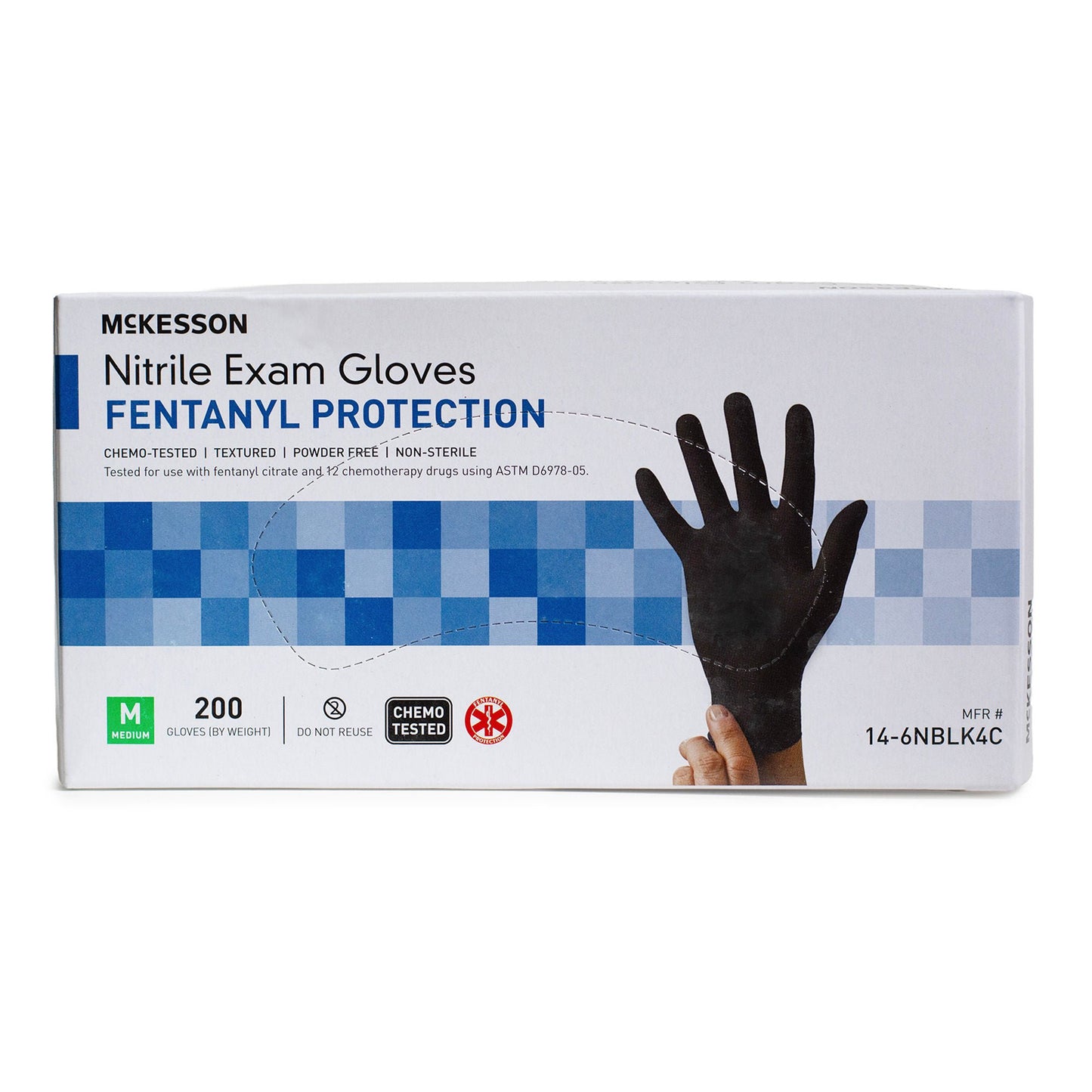 GLOVE, EXAM NTRL MED N/S CHEMO BLK (200/BX 10BX/CS)