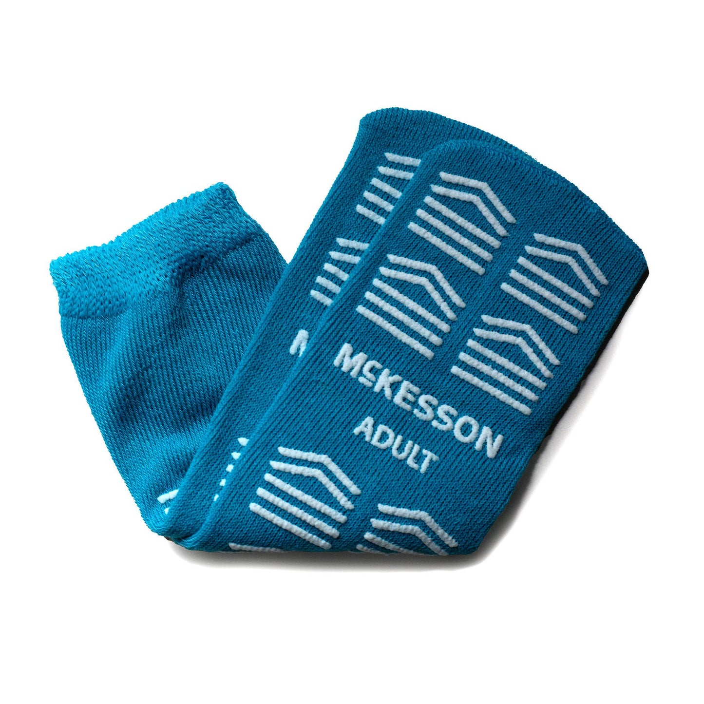 SLIPPER, TERRY DBL IMPRINTED TEAL ADLT (48PR/CS)