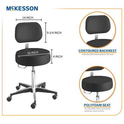 STOOL, EXAM PNEU 5LEG BCK BLK