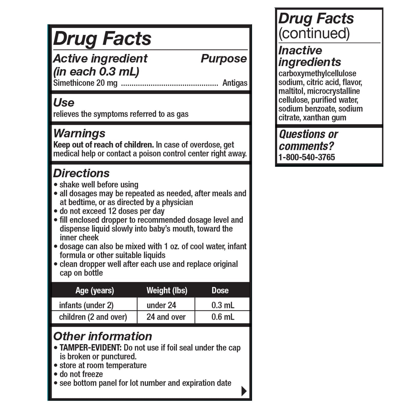 SIMETHICONE, DRP INF 20MG 1OZ (24/CS)