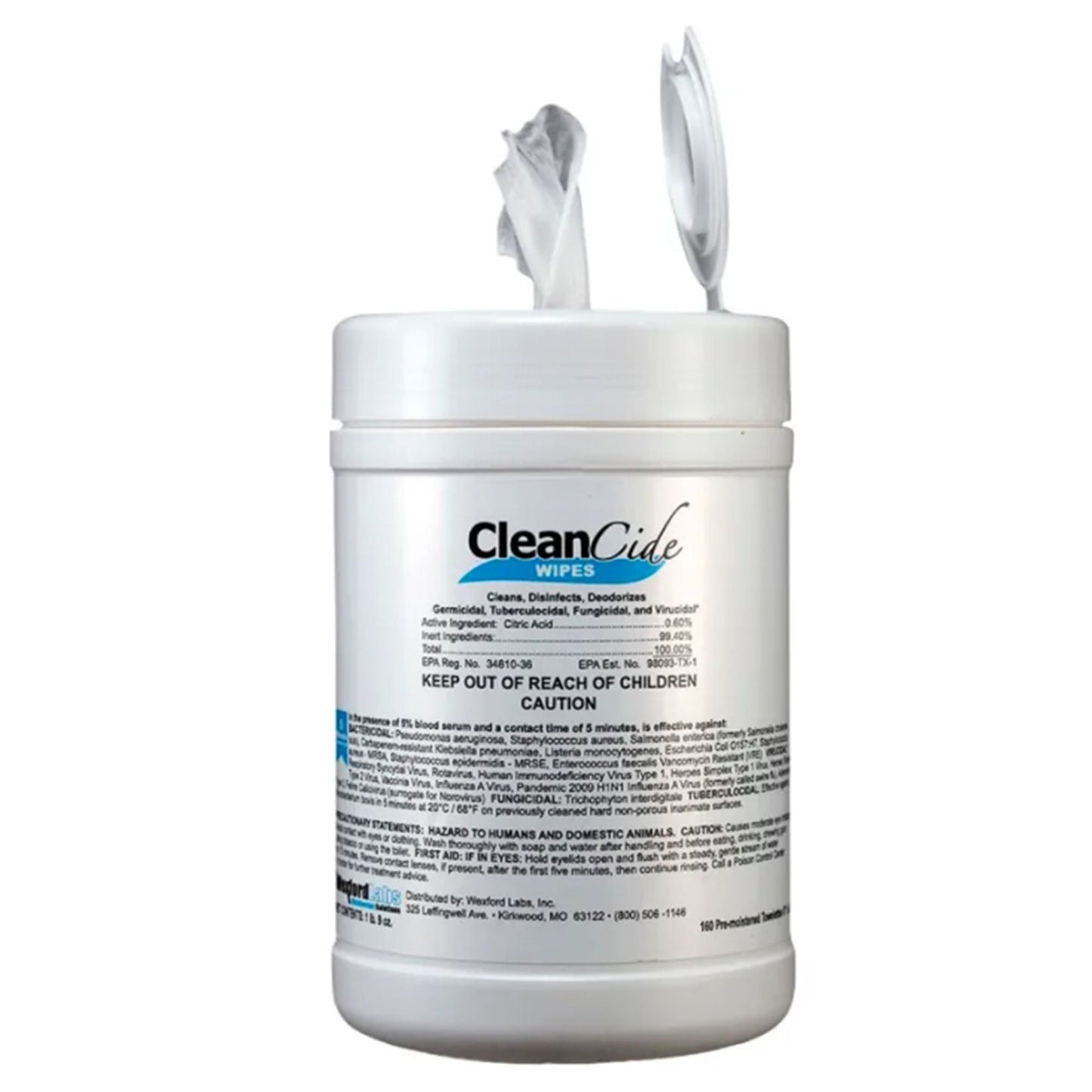WIPE, DISINFECTANT CLEANCIDE SM (160/CN 12CN/CS)