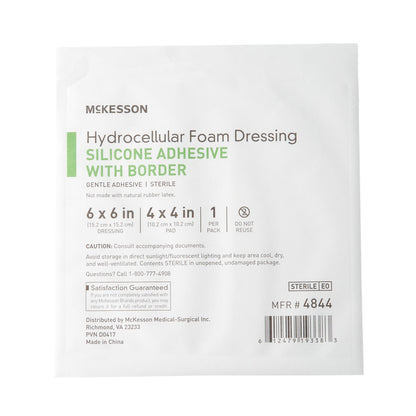 FOAM, ADH SIL W/BORDER 6"X6" (10/BX 20BX/CS)