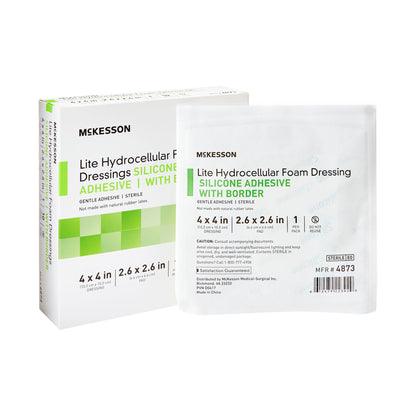 FOAM, ADH SIL LT W/BORDER 4"X4" (10/BX 20BX/CS)