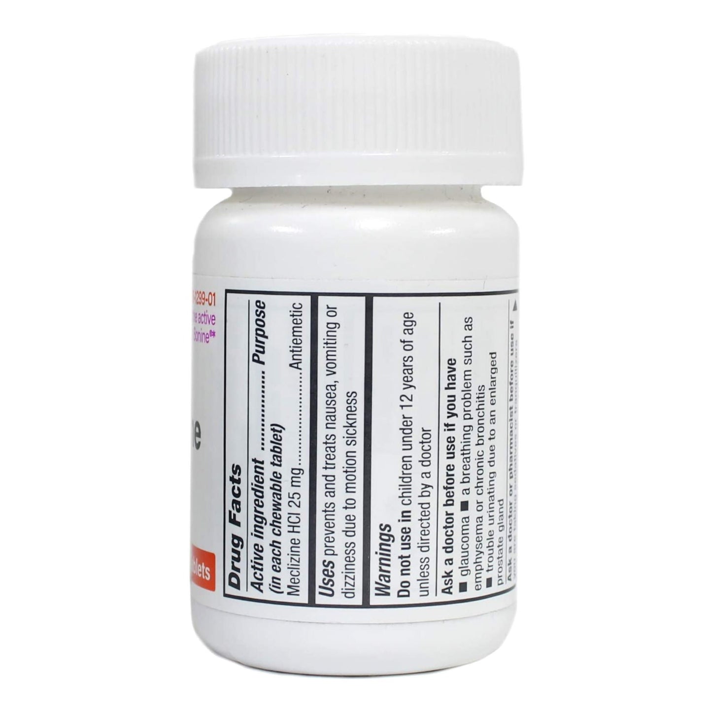 MECLIZINE HCL, TAB CHEW 25MG (100/BT)