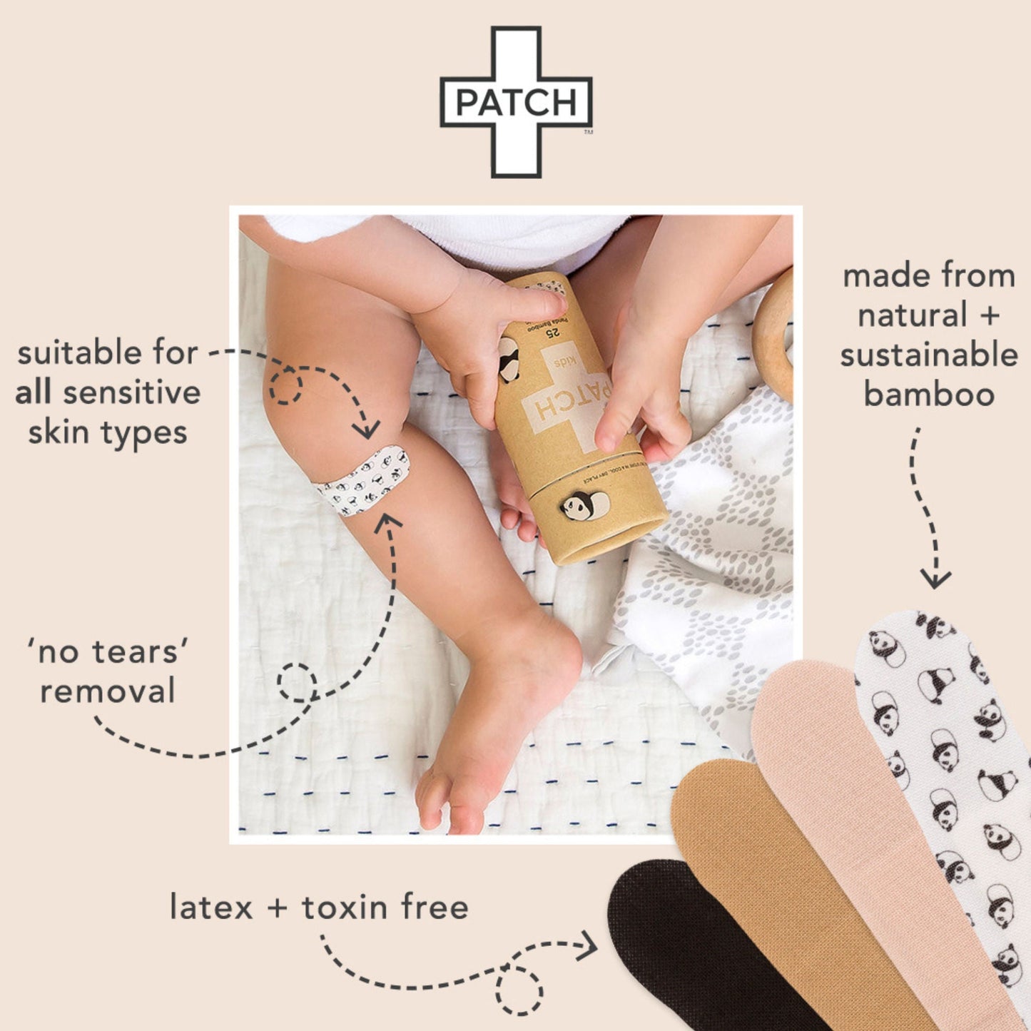 BANDAGE, ADH PATCH KIDS COCONUT OIL (25/TU 3TU/BX 8BX/CS)
