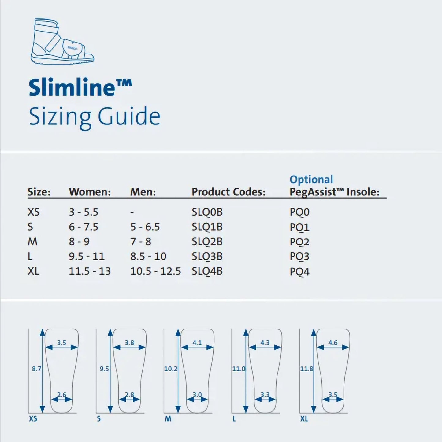 BOOT, CAST SLIMLINE W/SQ TOE BLK LG (36/CS)