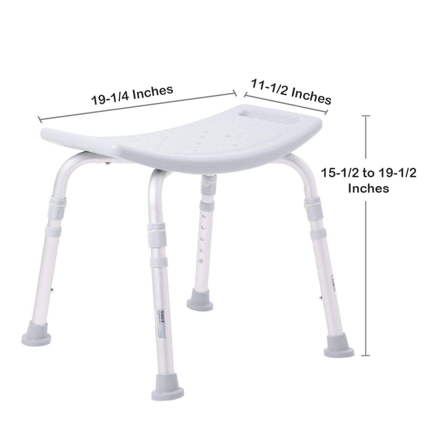 BENCH, BATH W/O BCK ADJ ALUM FRAME 300LBS (4/CS)