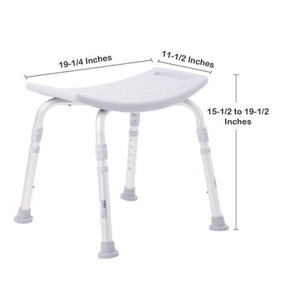 BENCH, BATH W/O BCK ADJ ALUM FRAME 300LBS (4/CS)