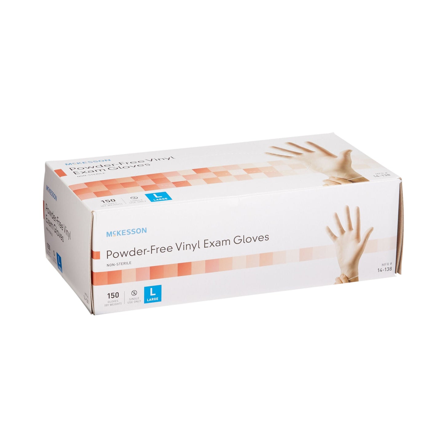 GLOVE, EXAM VNYL LG N/S (150/BX 10BX/CS)