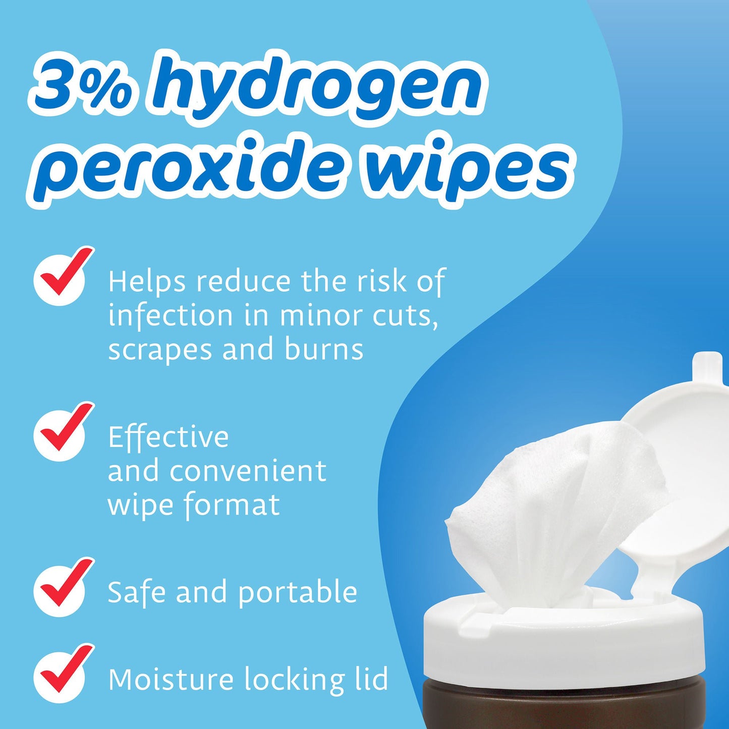 WIPE, WET HYDROGEN PEROXIDE PHARMA-C 3% (40/PK)