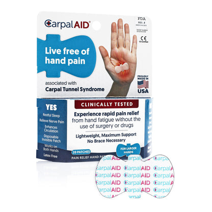 PATCH, HAND CARPAL AID PATCH LG (20/PK 48PK/CS)