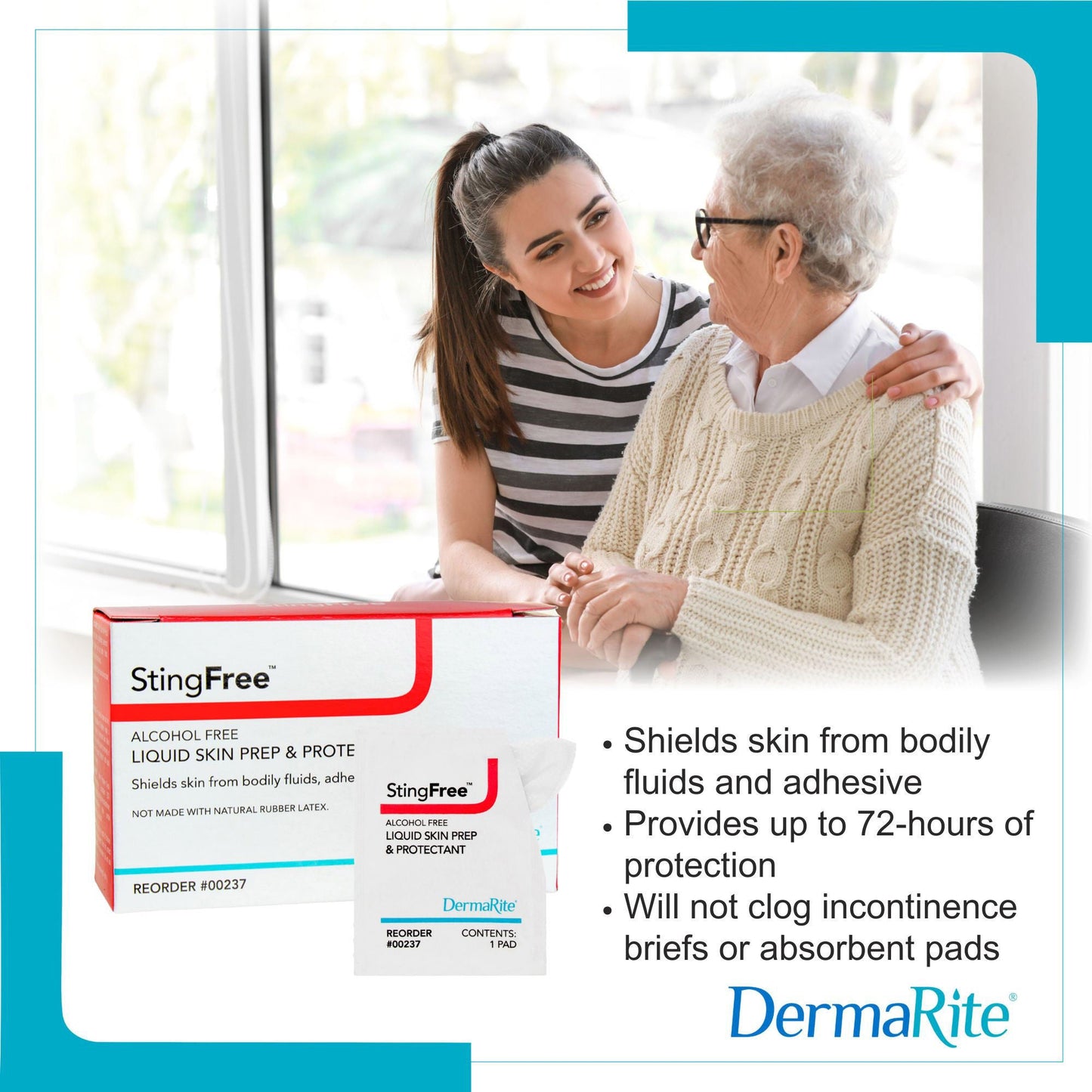 PAD, SKIN WIPE PREP ALC FREE (50/BX 10BX/CS) DERMRT