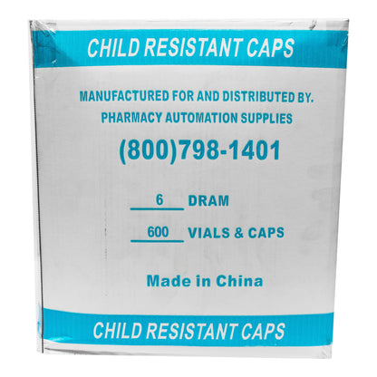 VIAL, AMBER W/CHLD RESIST CAP 6DR (600/CS)