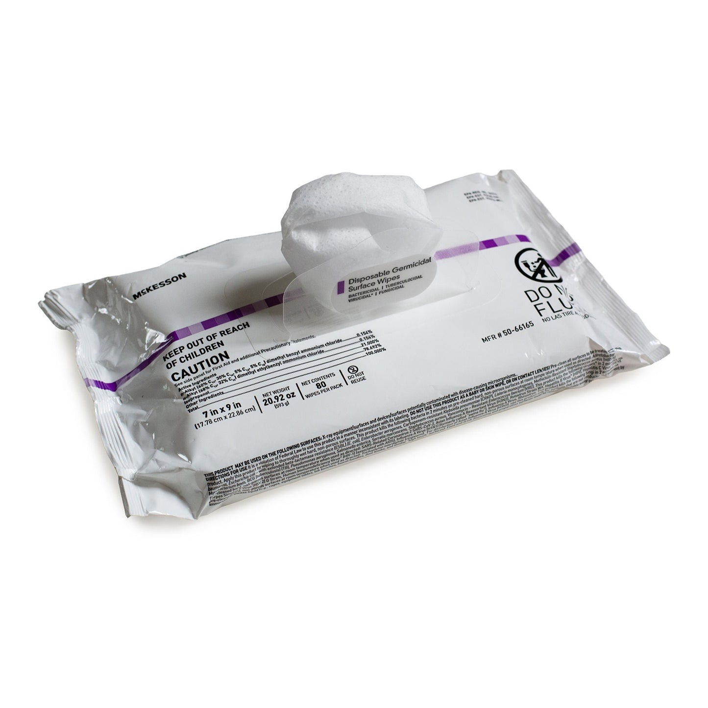 WIPE, GERMICIDE FLAT PACK 7"X9" (80/PK 12PK/CS)