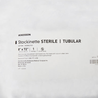 STOCKINETTE, TUBULAR 2PLY STR 8"X72" (12/CS)