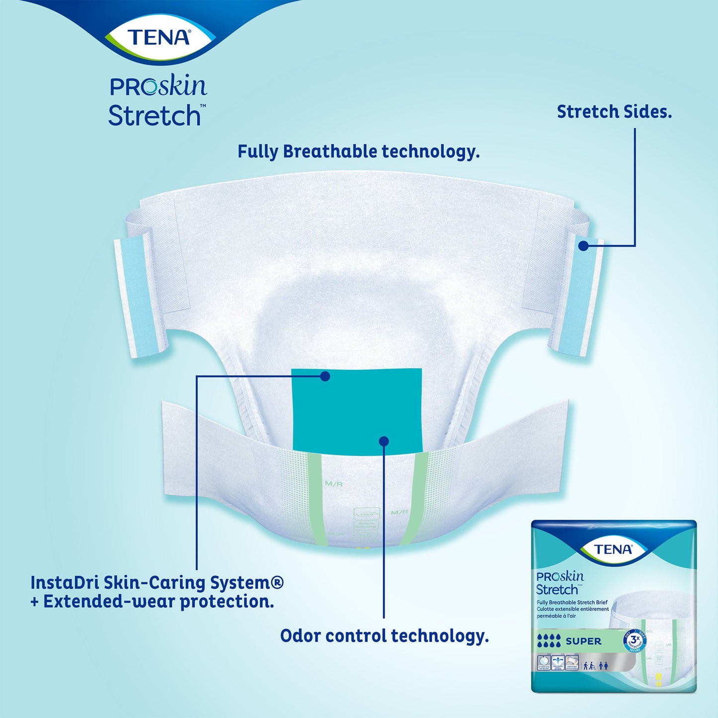 BRIEF, TENA SUPER STRCH LG/XLG(28/BG 2BG/CS) SCAPER