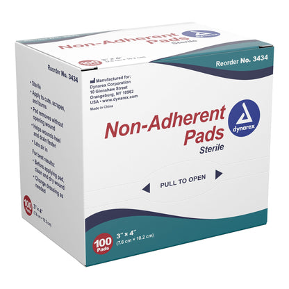 PADS NON-ADHERANT STER 3X4 (100/BX 12BX/CS)