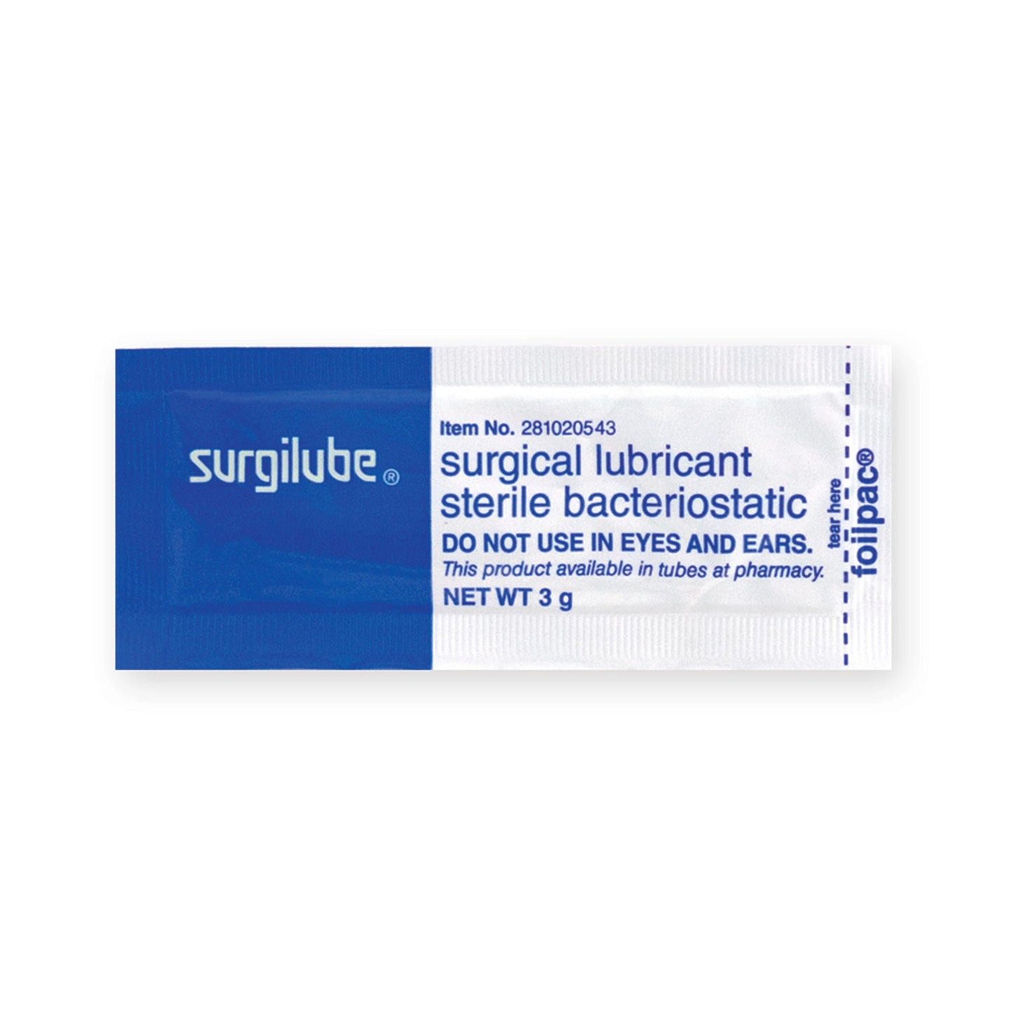 LUBRICATING JELLY, SURGILUBE SSTR 3GM (144/BX 12BX/CS