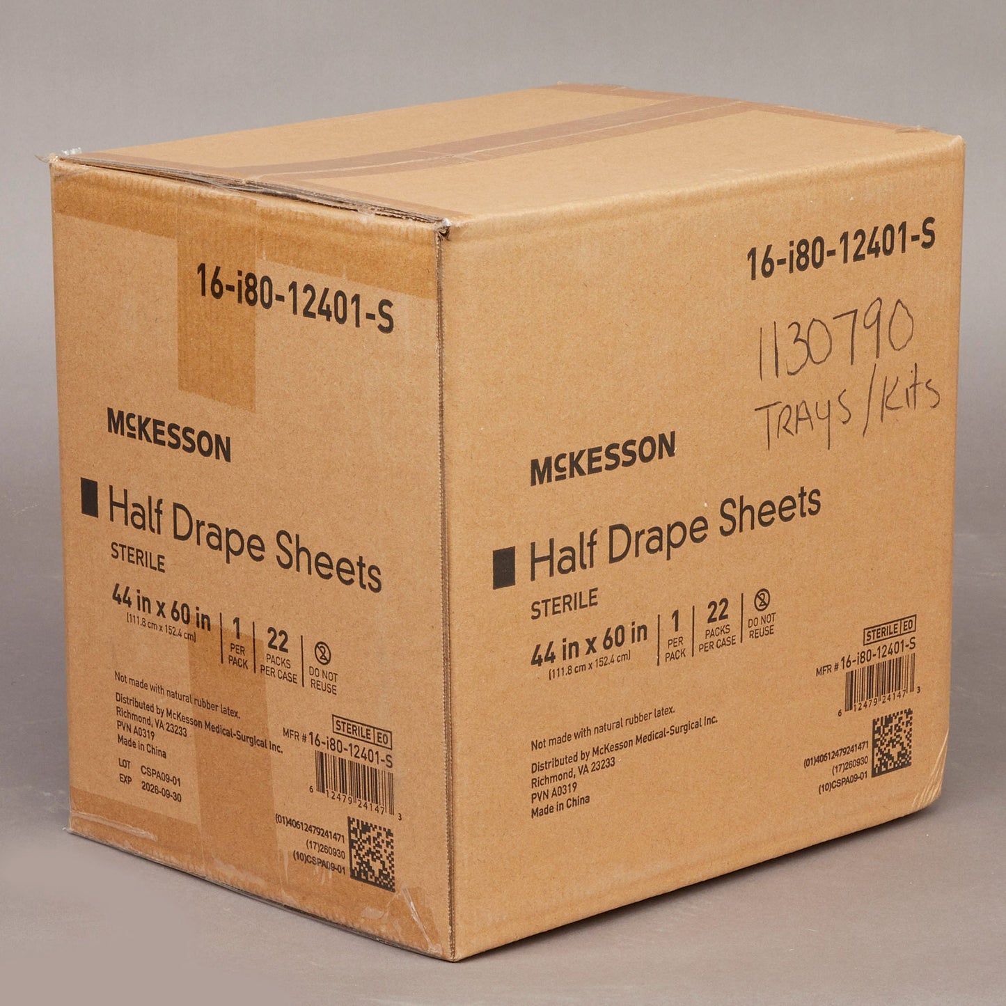 DRAPE, SURGICAL HALF DRAPE STR44"X60" (22/CS)